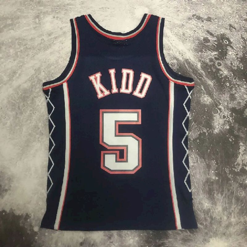 Camisa masculina M&amp;N 2006/07 Jason Kidd azul retrô