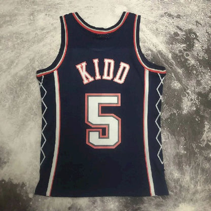 Camisa masculina M&amp;N 2006/07 Jason Kidd azul retrô