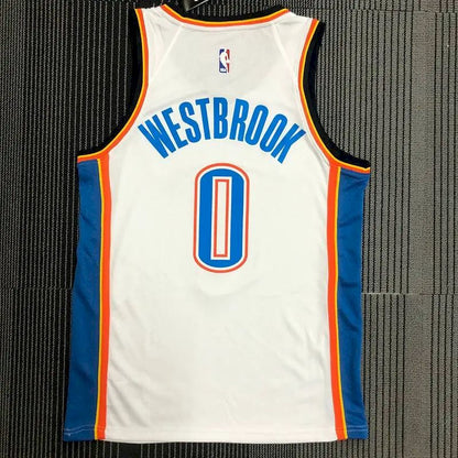 Camisa masculina branca Swingman Russell Westbrook – Edição Associação