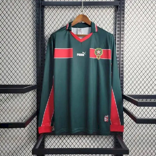 Camisa retrô de manga comprida da seleção principal do Marrocos 1998