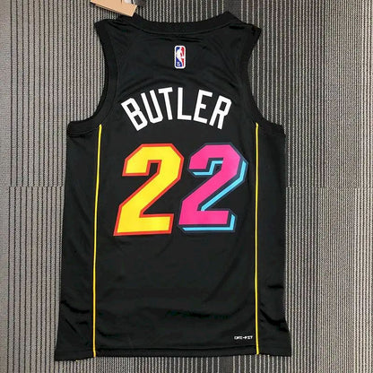 Camisa preta masculina Jimmy Butler Team – Edição City do 75º aniversário