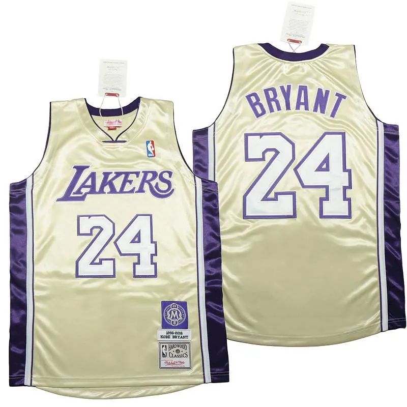 Camisa Kobe Bryant Gold Hall of Fame Classe de 2020 #24 Autêntica Retro Classics