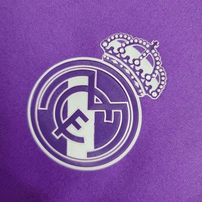 Camisa retrô de mangas compridas reserva do Real Madrid 2016/17