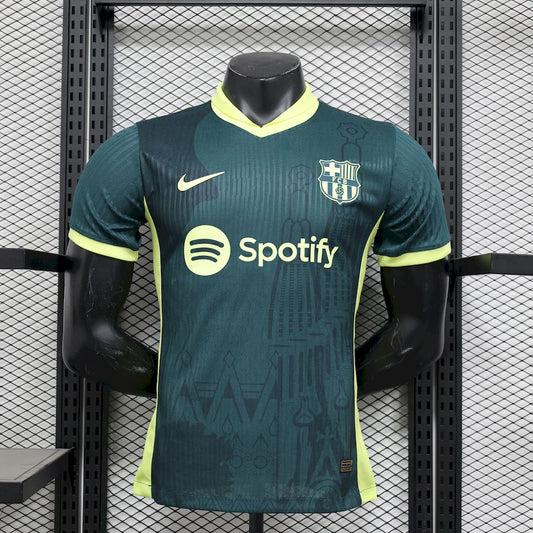 Camisa de treino Barcelona 2024/25 verde escuro versão jogador