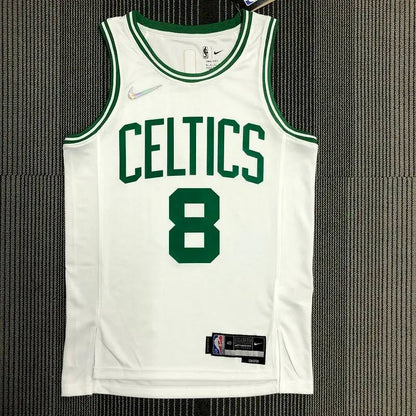 Camisa masculina Kemba Walker branca da equipe – Edição de 75º aniversário