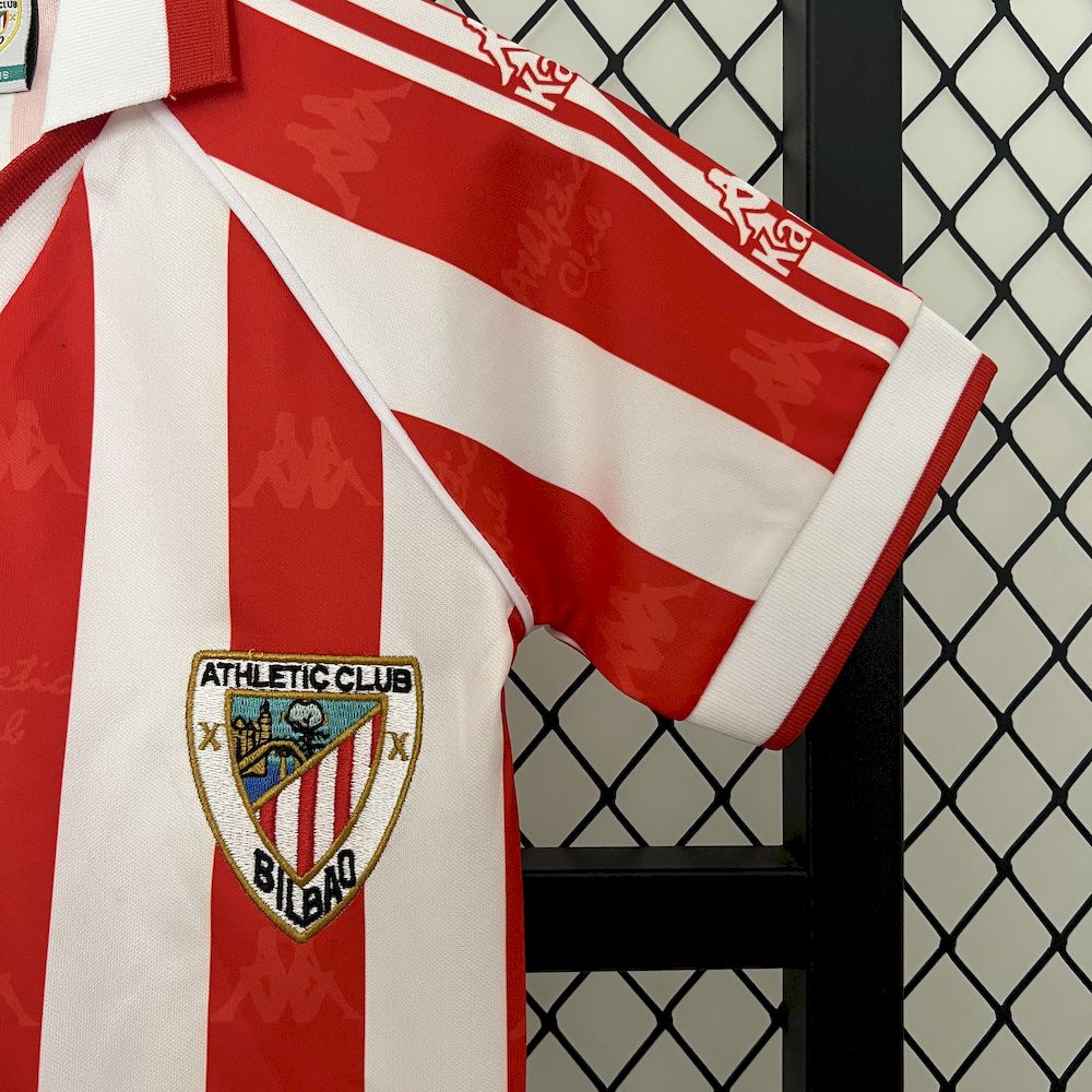 Camisa e shorts retrô infantil do Athletic Bilbao 1995/97