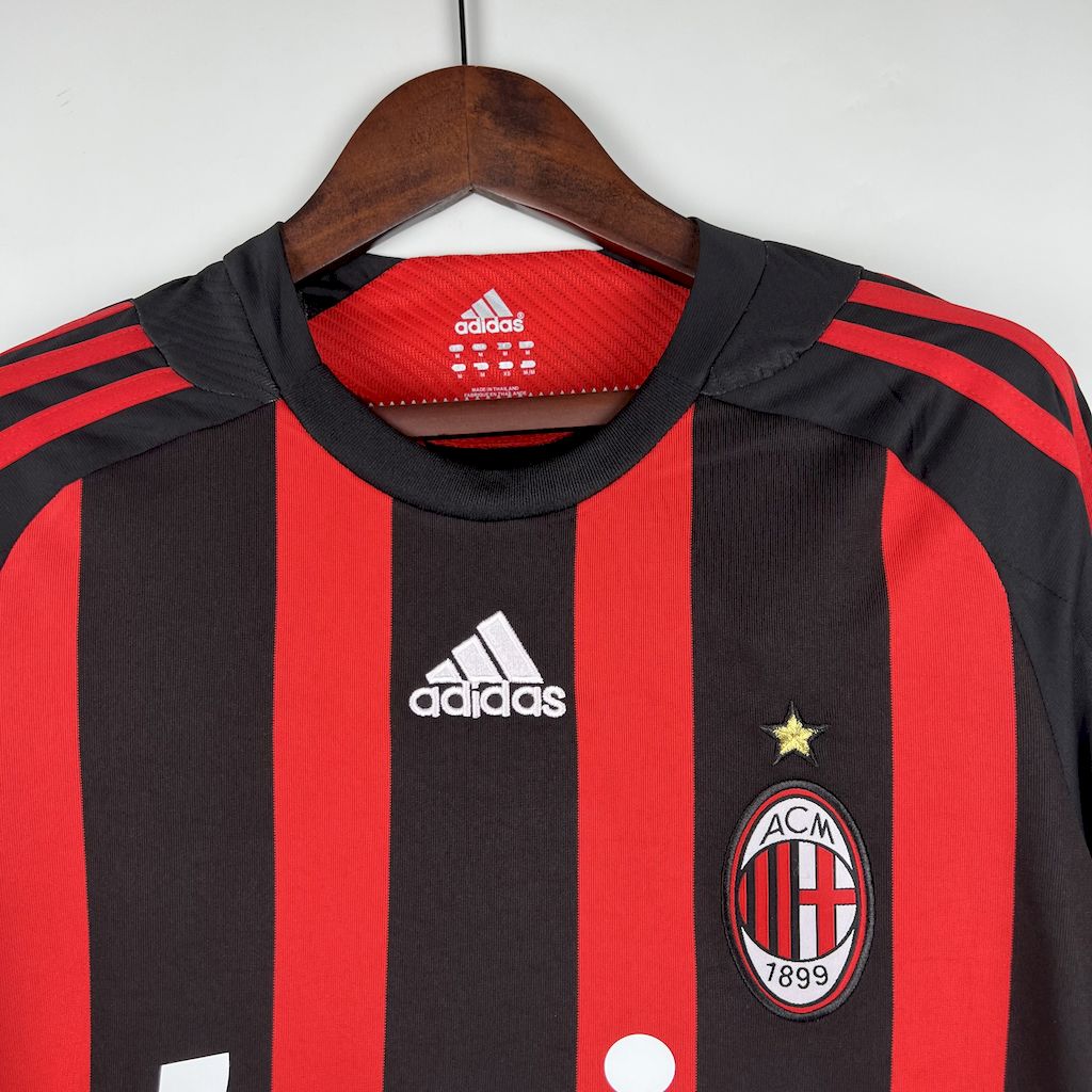 Camisa retrô de mangas compridas do AC Milan 2008/09 Home