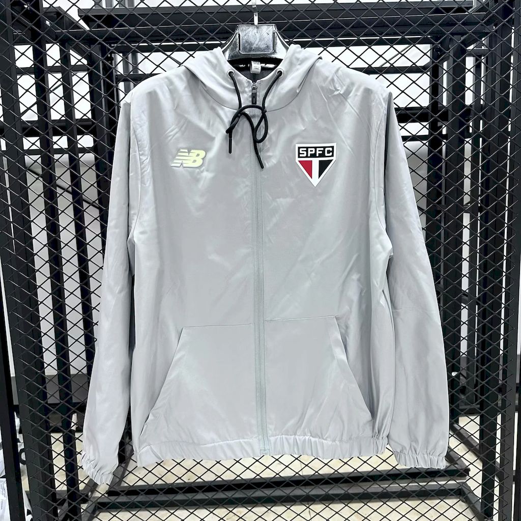 Jaqueta Corta-Vento Cinza São Paulo 2025/26