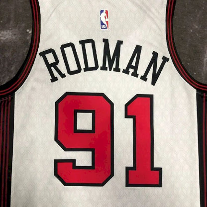 Camisa masculina Dennis Rodman branca da equipe – Edição City
