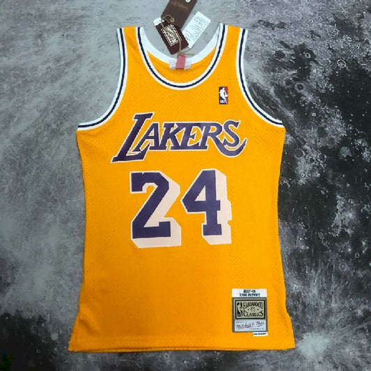 Men’s M&N 07/08 Kobe Bryant Yellow Retro Jersey