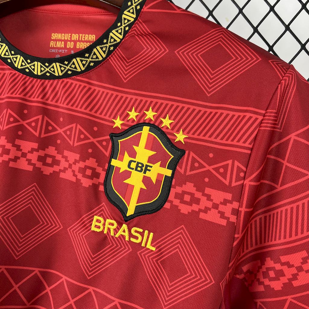 Men's Brazil 2025/26 Jordan Red Jersey