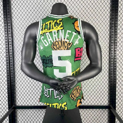 Camisa masculina M&amp;N Kevin Garnett verde retrô 2007/08
