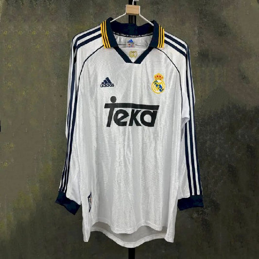 Camisa retrô de mangas compridas do Real Madrid 1998/00 Home