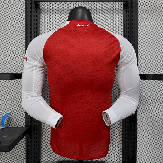 Men's Arsenal 2025/26 Home Long Sleeves Jersey Player Version