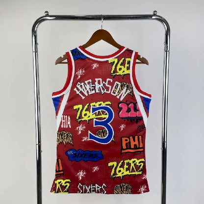 Camisa masculina M&amp;N 1996/97 Allen Iverson retrô