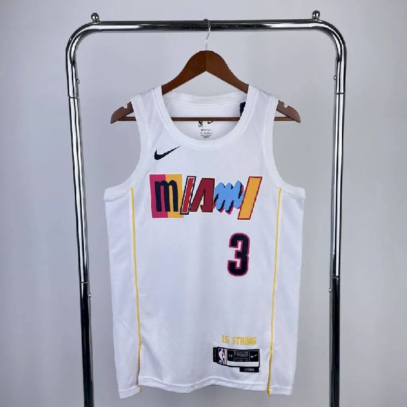 Camisa masculina Dwyane Wade branca da equipe – edição City