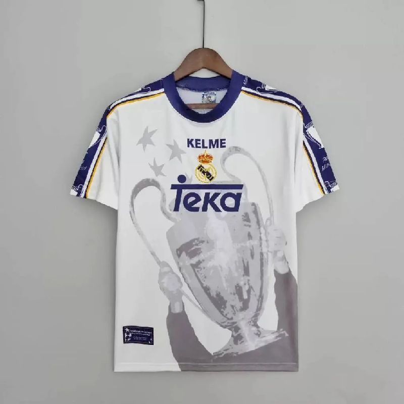 Camisa retrô autografada do Real Madrid, campeão da UCL de 1998