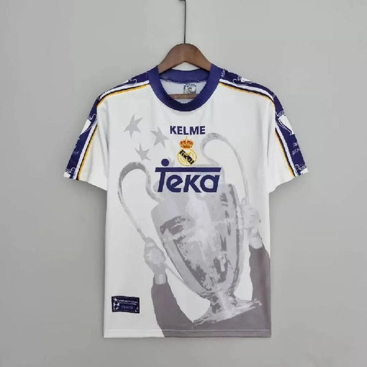 Camisa retrô autografada do Real Madrid, campeão da UCL de 1998