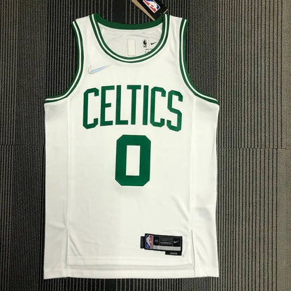 Camisa masculina Jayson Tatum branca do time – Edição de 75º aniversário