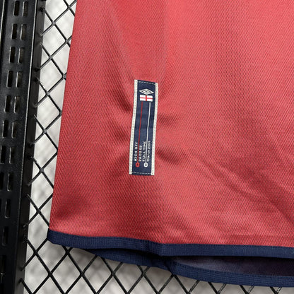 Camisa retrô reserva da Inglaterra de 2002 (frente e verso)