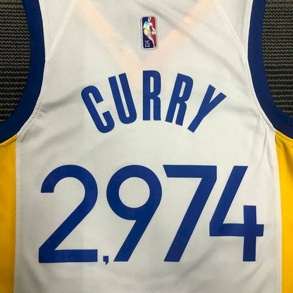 Camisa masculina Stephen Curry 2.974ª de 3 pontos – Edição de 75º aniversário