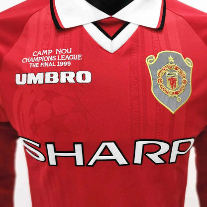 Camisa retrô de mangas compridas Manchester United 1999/00 Home