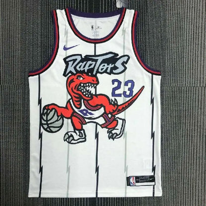Camisa masculina Fred VanVleet branca retrô da equipe