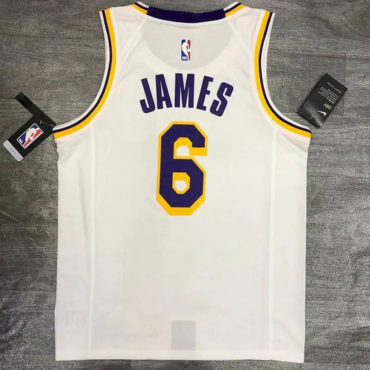 Camisa LeBron James Masculina 2020-21 Branca Versão Jogador – Edição Clássica Retrô