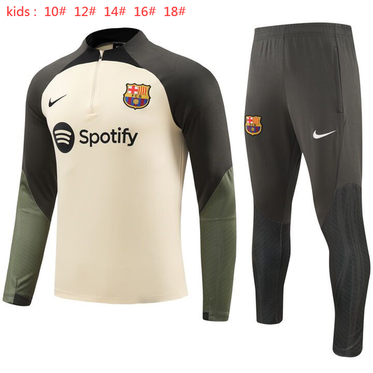 Suéter e calça infantil com zíper médio do Barcelona 2023/24 902