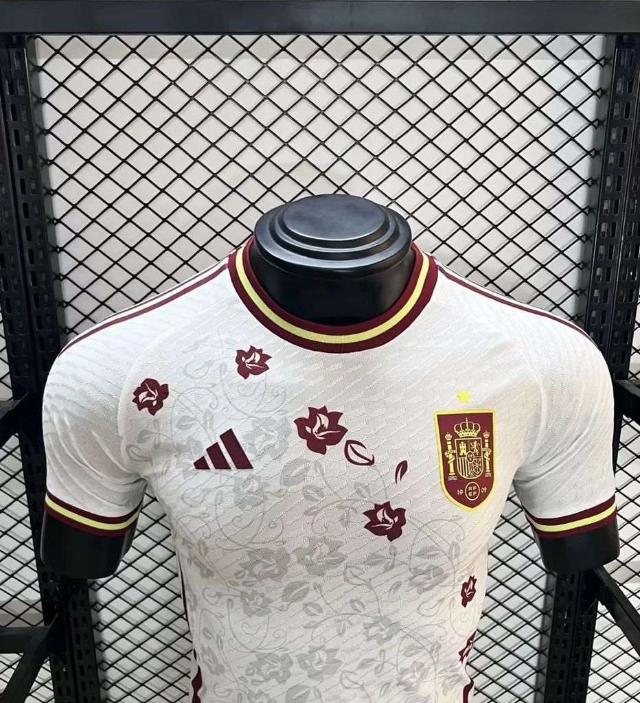 Men's Spain 2024/25 White Jersey Player Version