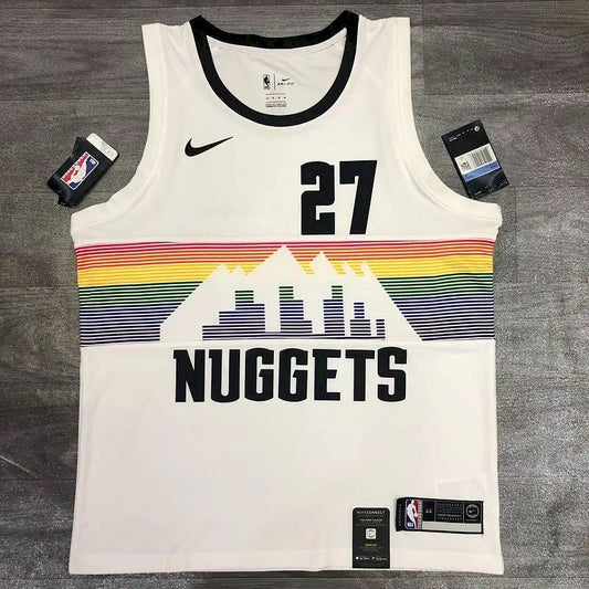 Jamal Murray White Men’s Player Version Jersey-Retro Classic Edition