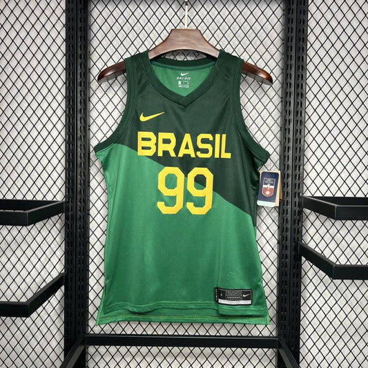 Brazil 2024/25 L. Dias#99 Away Basketball Jersey National Team