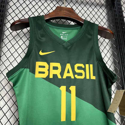 Brazil 2024/25 Gui Santos#11 Away Basketball Jersey National Team