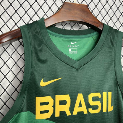 Brazil 2024/25 Gui Santos#11 Away Basketball Jersey National Team