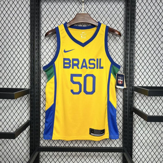 Brazil 2024/25 Caboclo#50 Home Basketball Jersey National Team