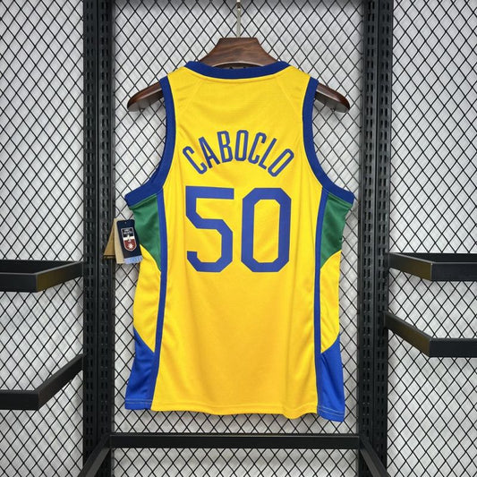 Brazil 2024/25 Caboclo#50 Home Basketball Jersey National Team