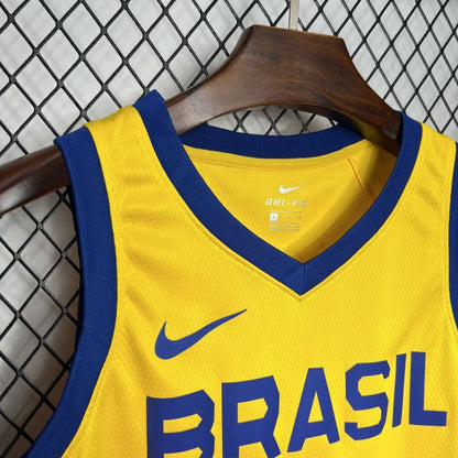 Brazil 2024/25 L. Dias#99 Home Basketball Jersey National Team
