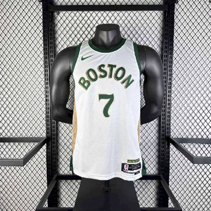 Camisa Jaylen Brown Branca Masculina 2024 – Edição Cidade