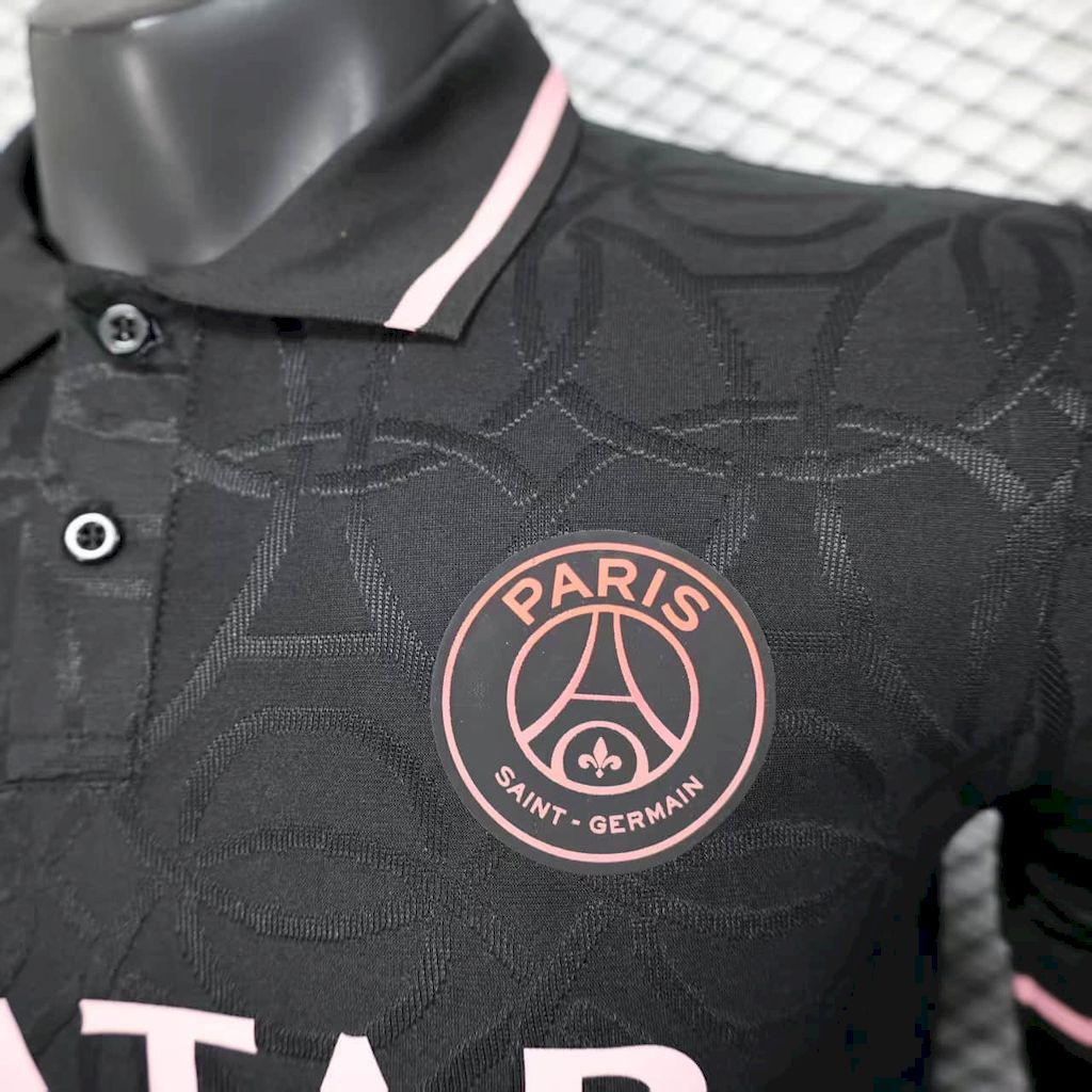 Paris Saint-Germain 2025/26 Black Polo Jersey Player Version
