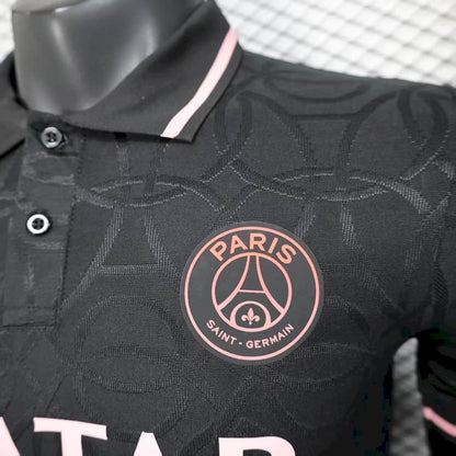 Paris Saint-Germain 2025/26 Black Polo Jersey Player Version