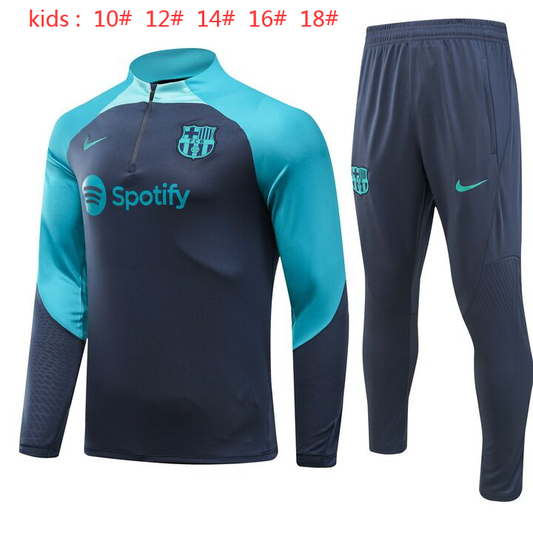 Suéter e calça infantil com zíper médio do Barcelona 2023/24 902