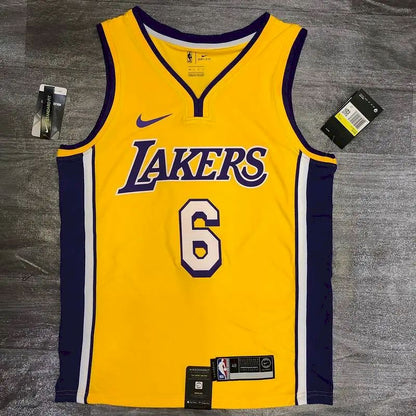 Camisa LeBron James Masculina 2020-21 Amarela Versão Jogador – Edição Clássica Retrô