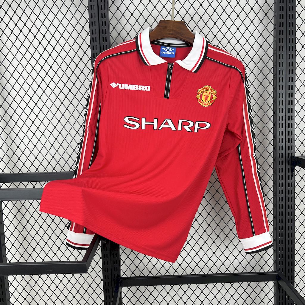 Camisa retrô de mangas compridas do Manchester United 1998/99