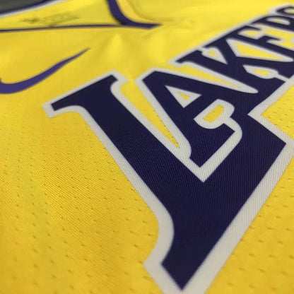 Camisa amarela masculina Anthony Davis versão jogador – Edição clássica retrô