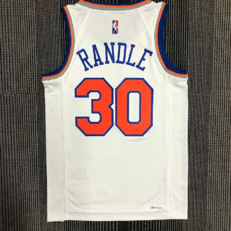 Camisa masculina Julius Randle branca do time – Edição de 75º aniversário