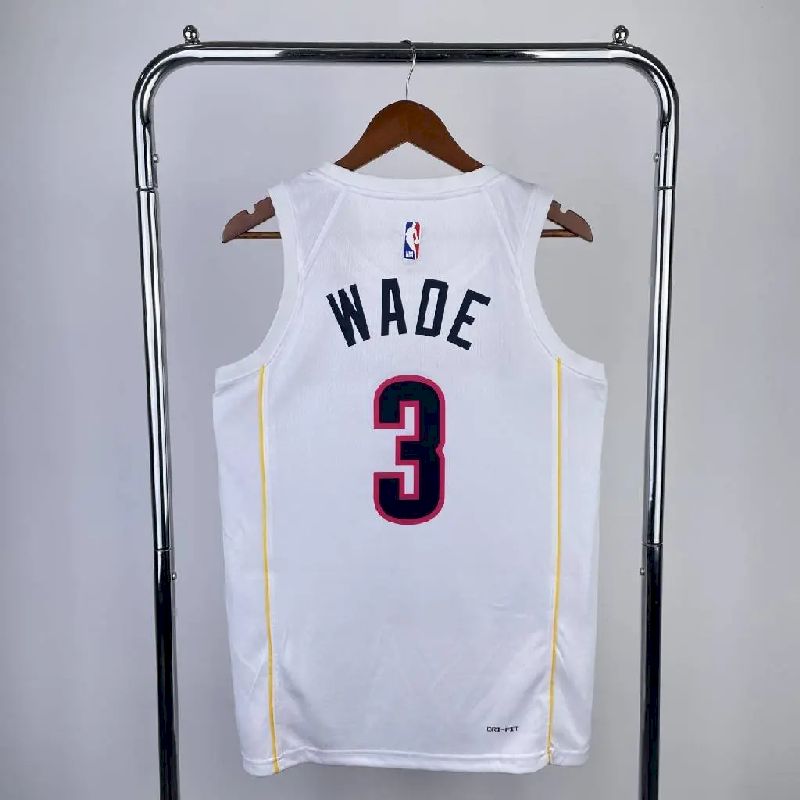 Camisa masculina Dwyane Wade branca da equipe – edição City
