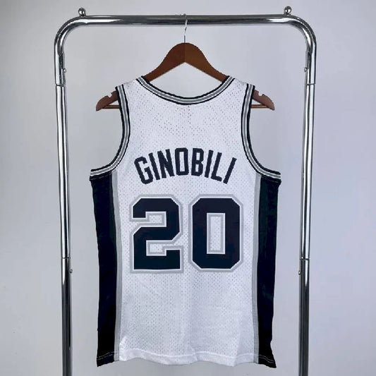 Men’s M&N 2002/03 Manu Gin bili White Retro Jersey
