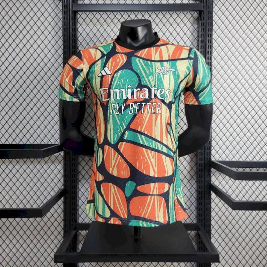 Camisa de treino pré-jogo do Arsenal 2024/25, versão jogador