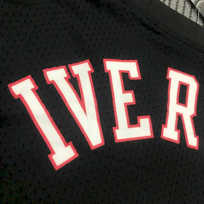Camisa preta masculina Allen Iverson Player – Edição retrô