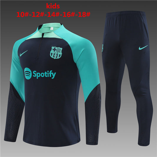 Suéter e calça infantil com zíper médio do Barcelona 2023/24 14001